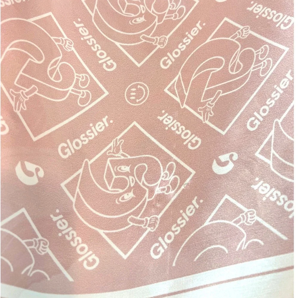 Glossier G Pal Pink Silky Scarf Limited Edition Holiday 2020 Logo